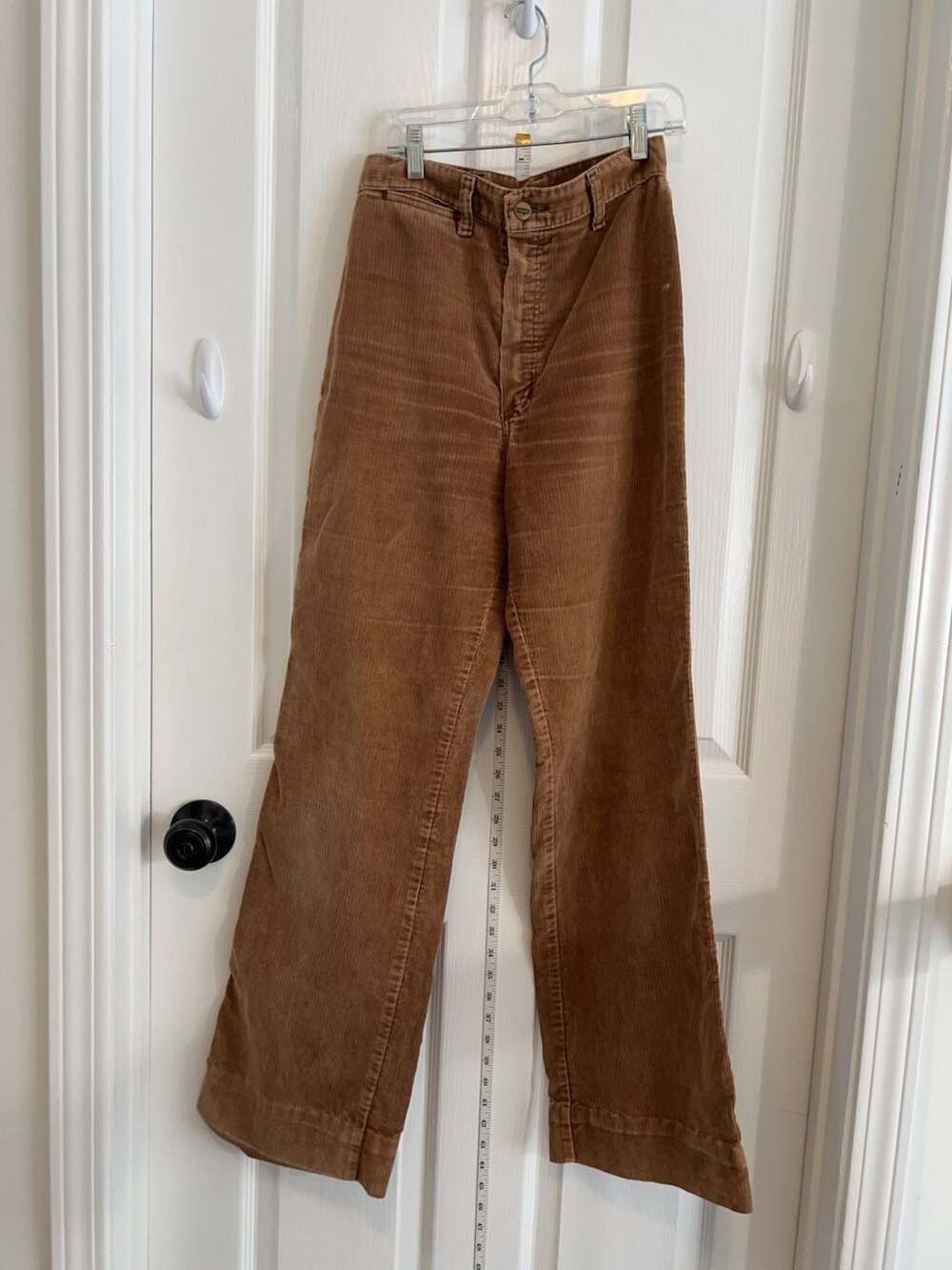 Vintage Wrangler Brown Corduroy Pants Made in USA Wide Leg High Rise 100% Cotton